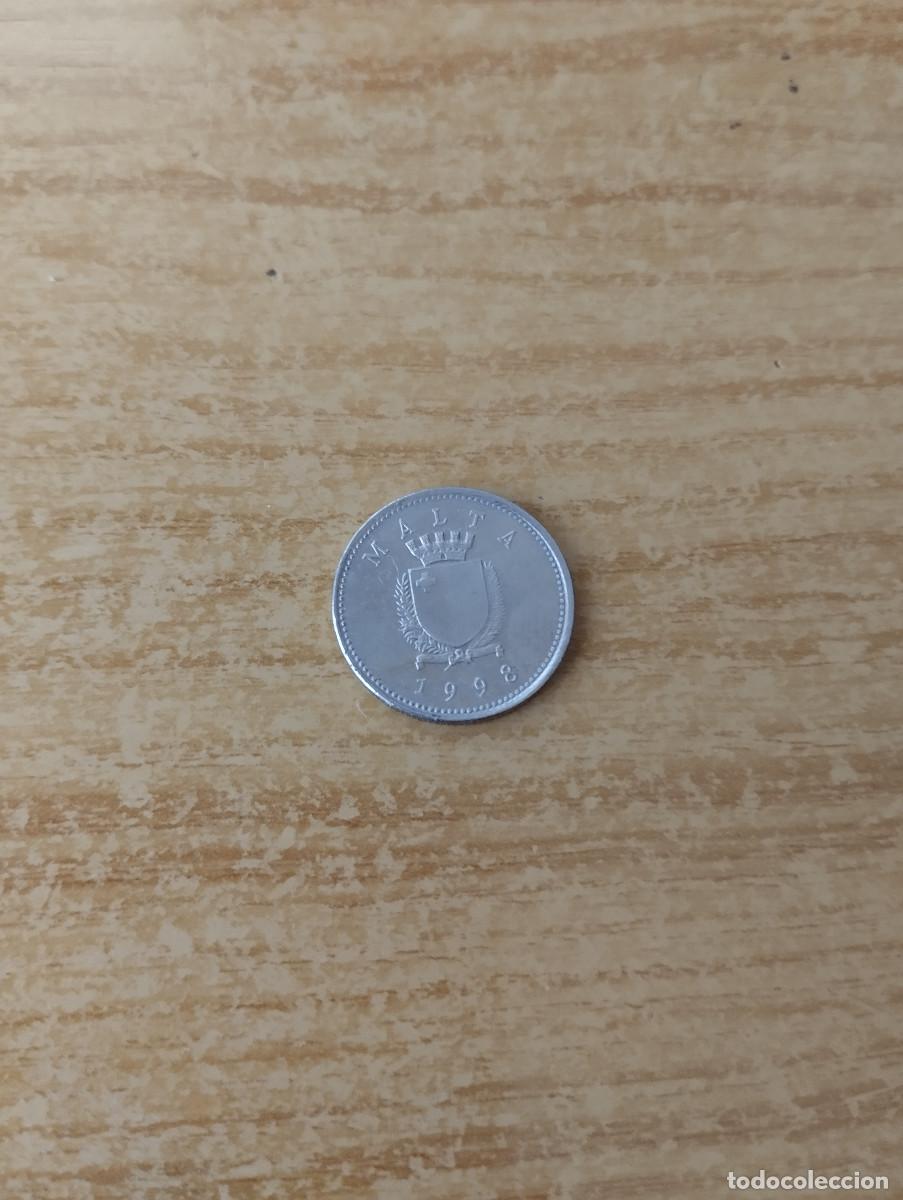 Monedas antiguas de Europa: moneda de dos centavos de malta de 1998 - Foto 2