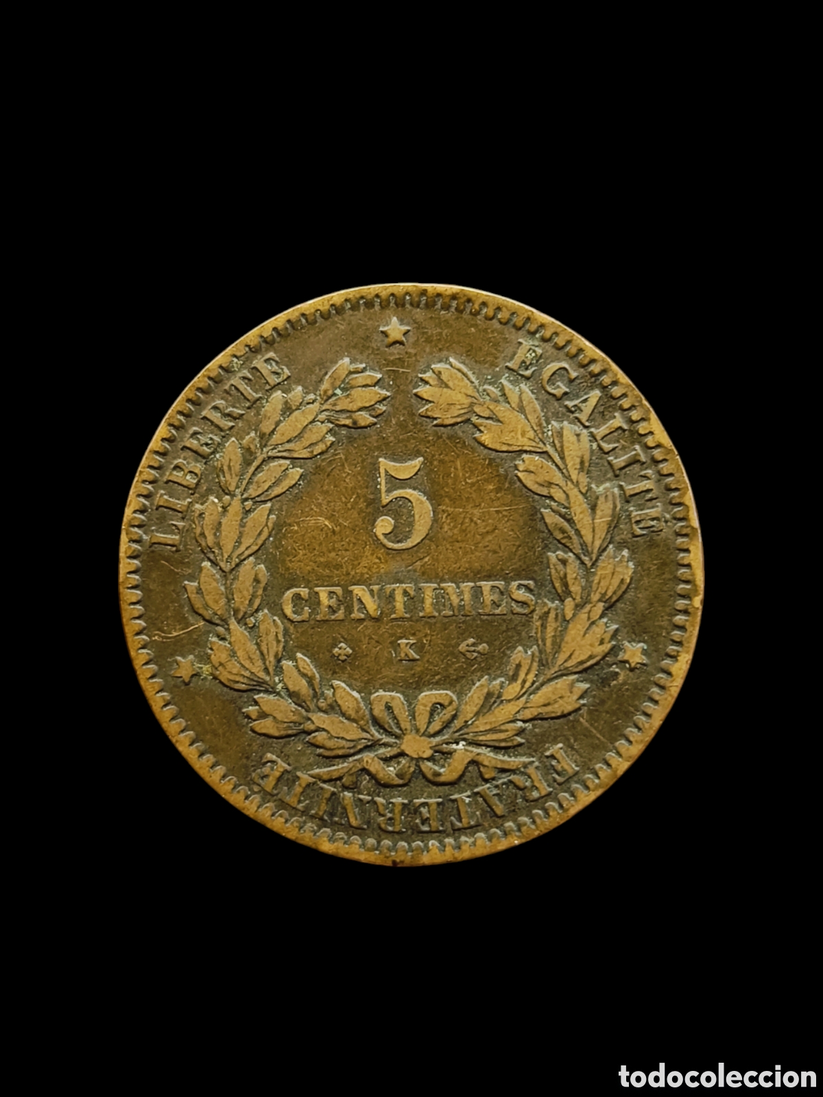 Monedas antiguas de Europa: FRANCIA 5 CENTIMES 1876 - Foto 2