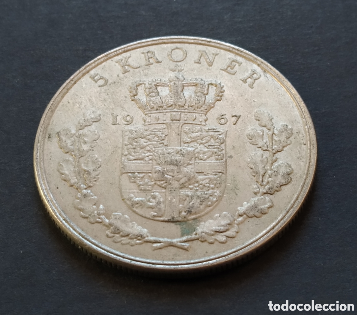 Monedas antiguas de Europa: MONEDA - DINAMARCA 5 CORONAS 1967 - Foto 3