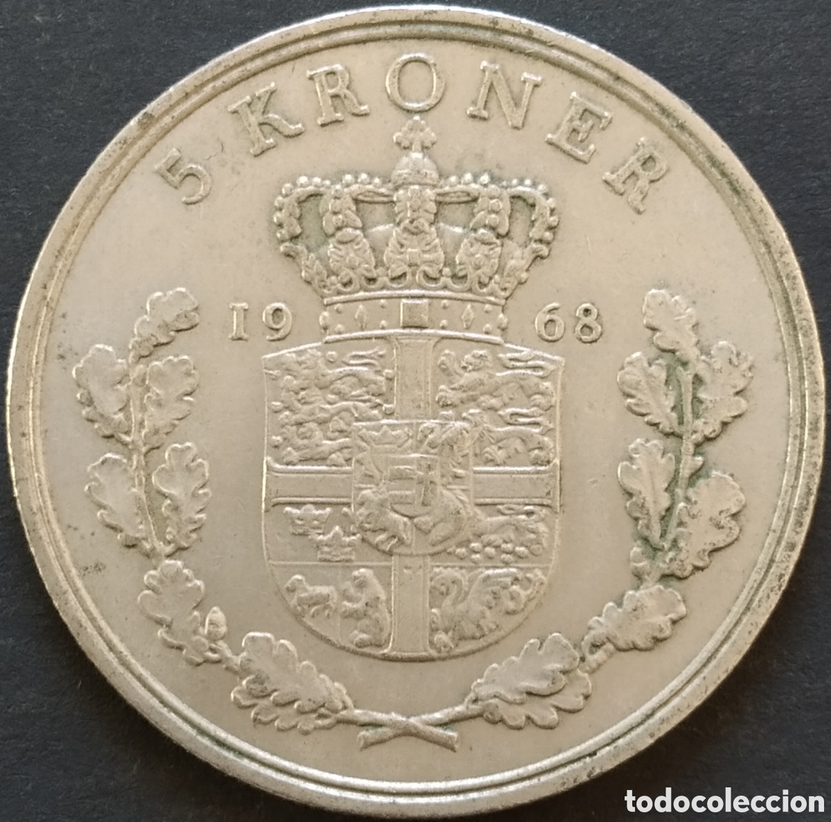 Monedas antiguas de Europa: MONEDA - DINAMARCA 5 CORONAS 1968 - Foto 1