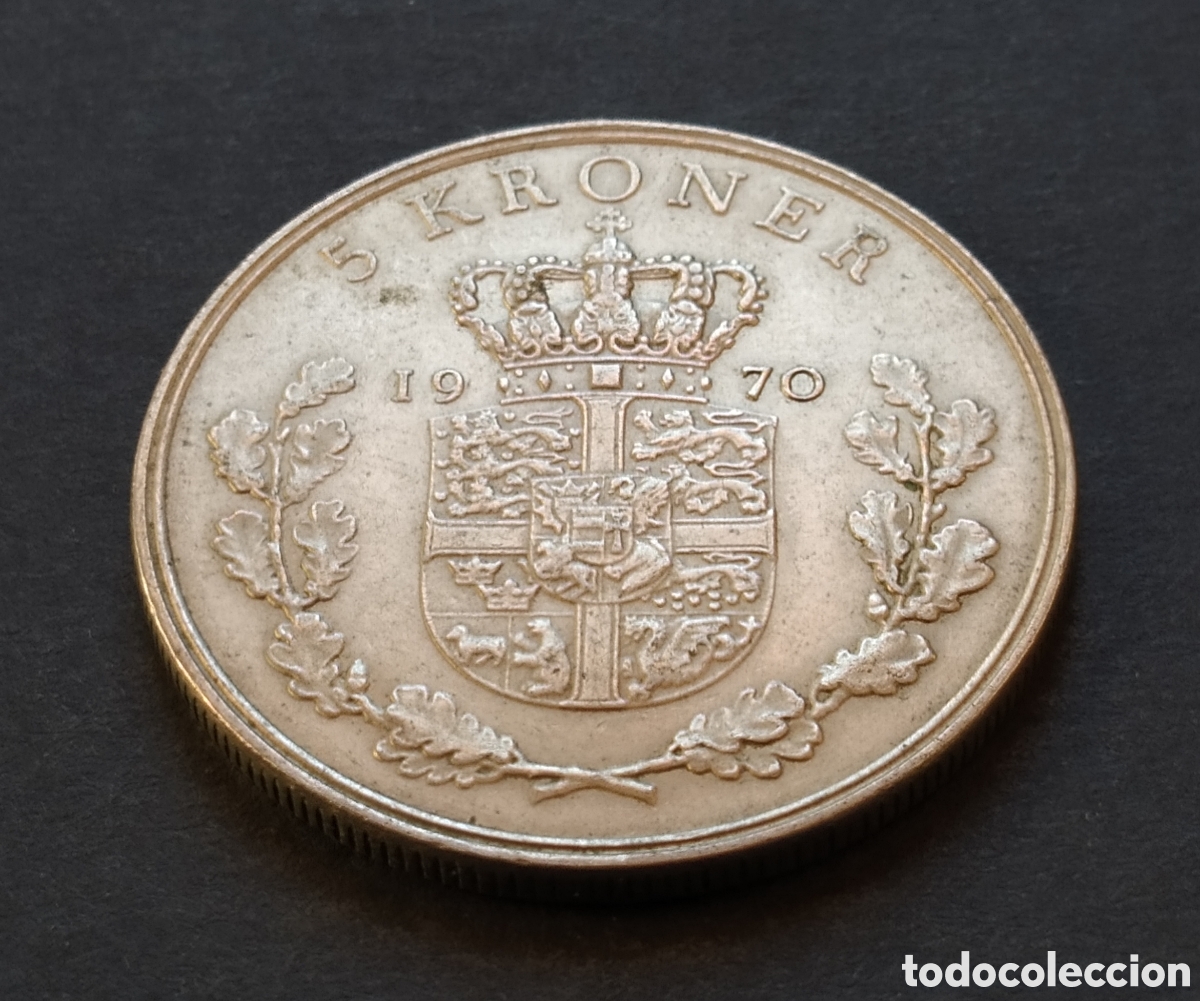 Monedas antiguas de Europa: MONEDA - DINAMARCA 5 CORONAS 1970 - Foto 3