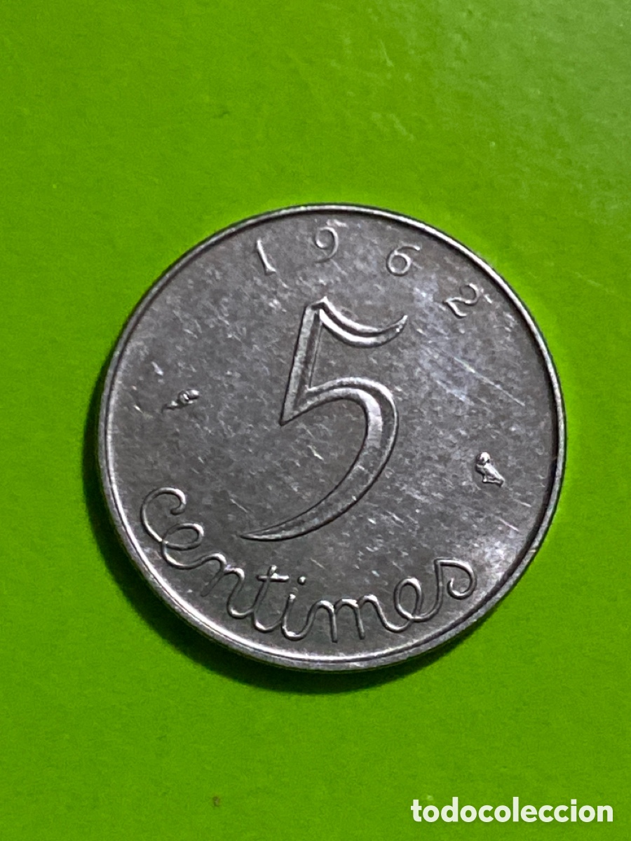 Monedas antiguas de Europa: Francia 5 centimos 1962 - Foto 1