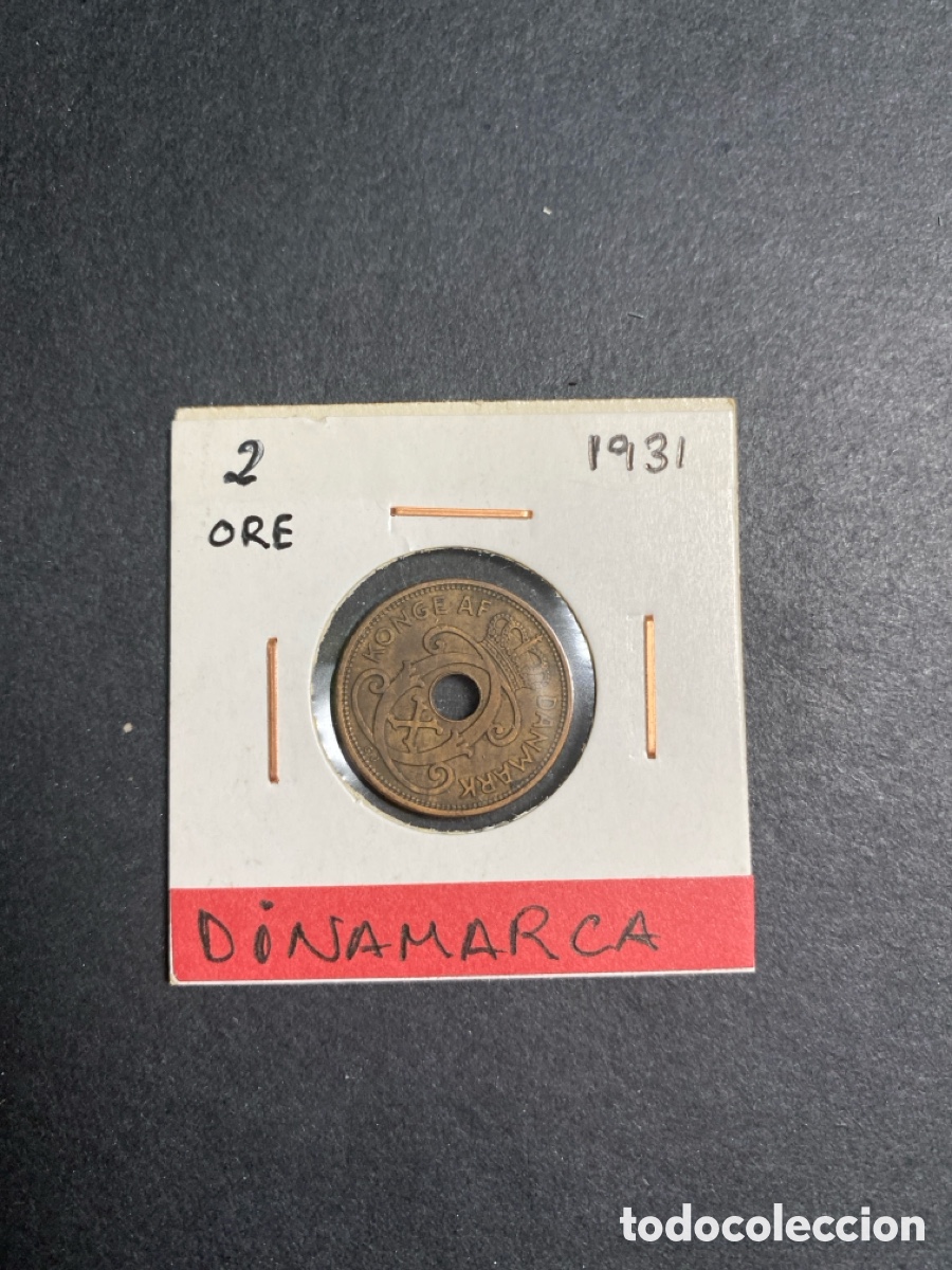 Monedas antiguas de Europa: Moneda de Dinamarca 2 ore - Foto 1