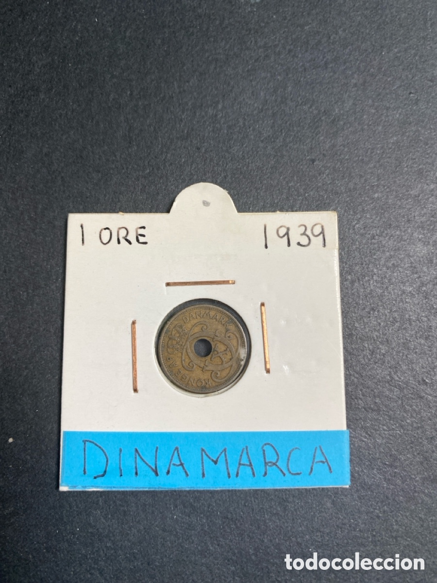 Monedas antiguas de Europa: Moneda de Dinamarca 1 ore - Foto 1