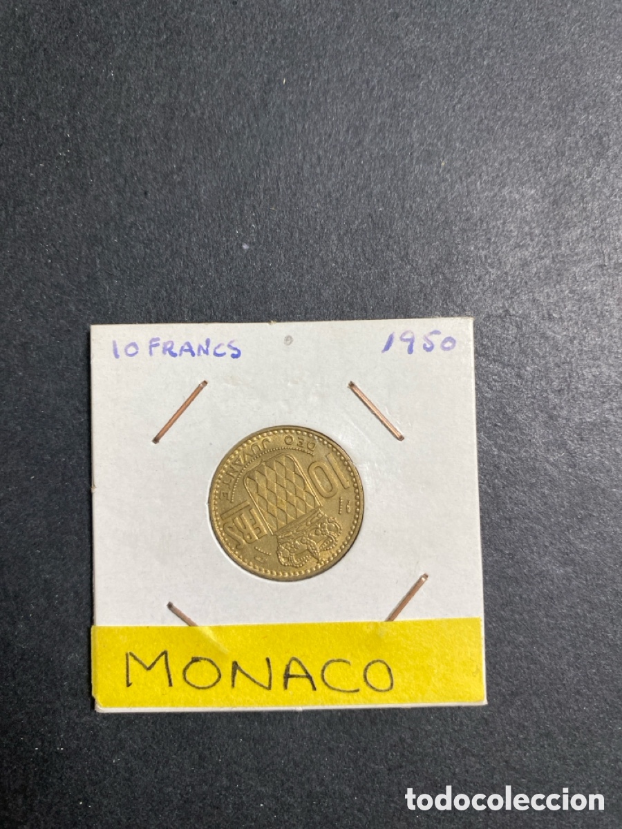 Monedas antiguas de Europa: Moneda de M&oacute;naco 10 francs - Foto 1