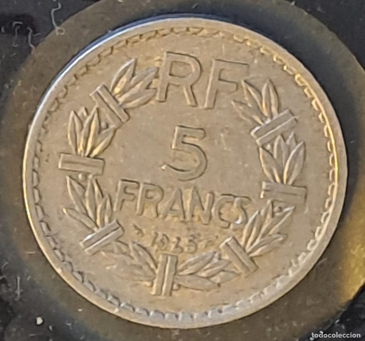 Monedas antiguas de Europa: MONEDA FRANCIA 5 FRANCOS - Foto 2