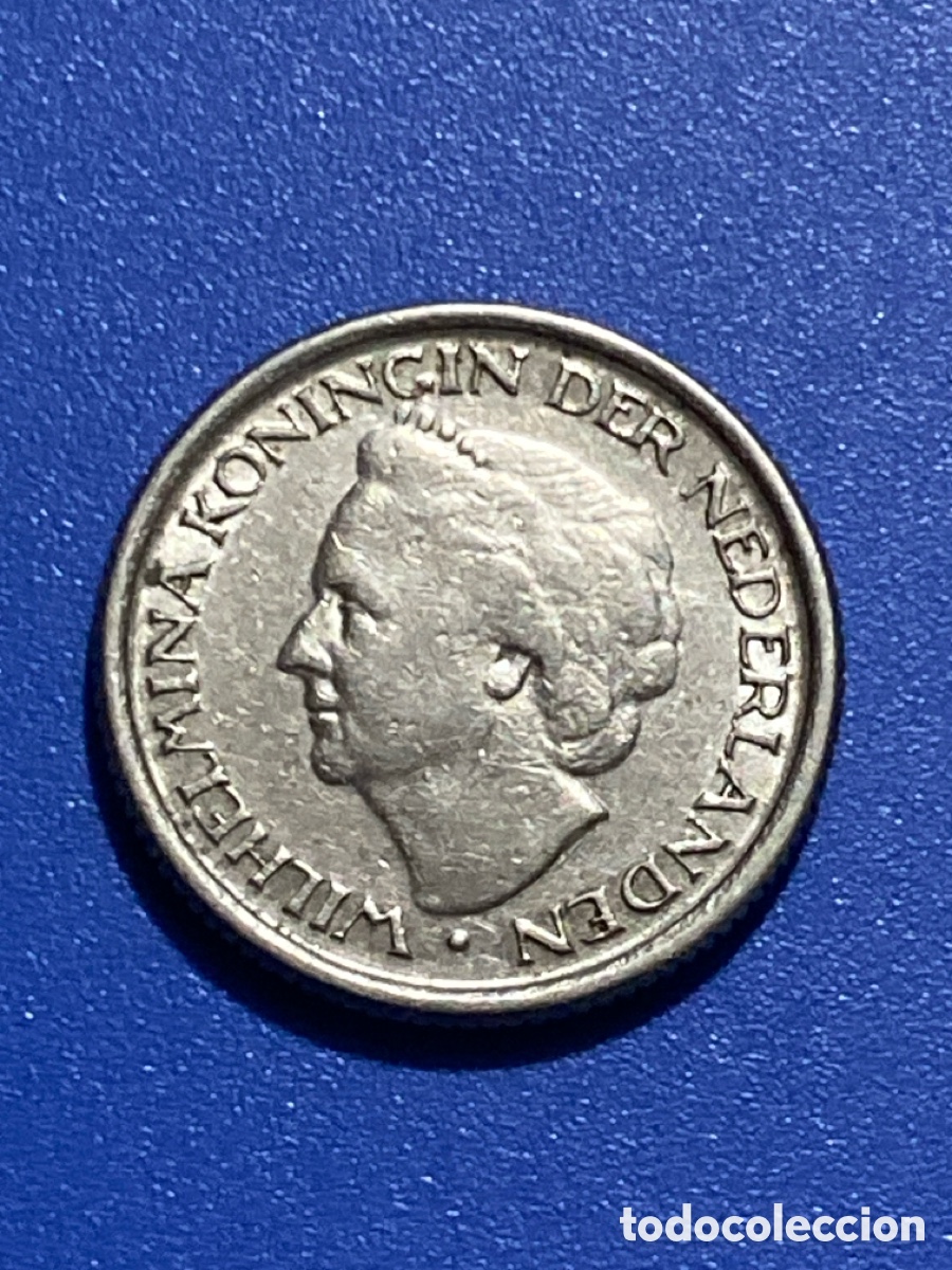 Monedas antiguas de Europa: Holanda 25 centimos 1948 - Foto 1