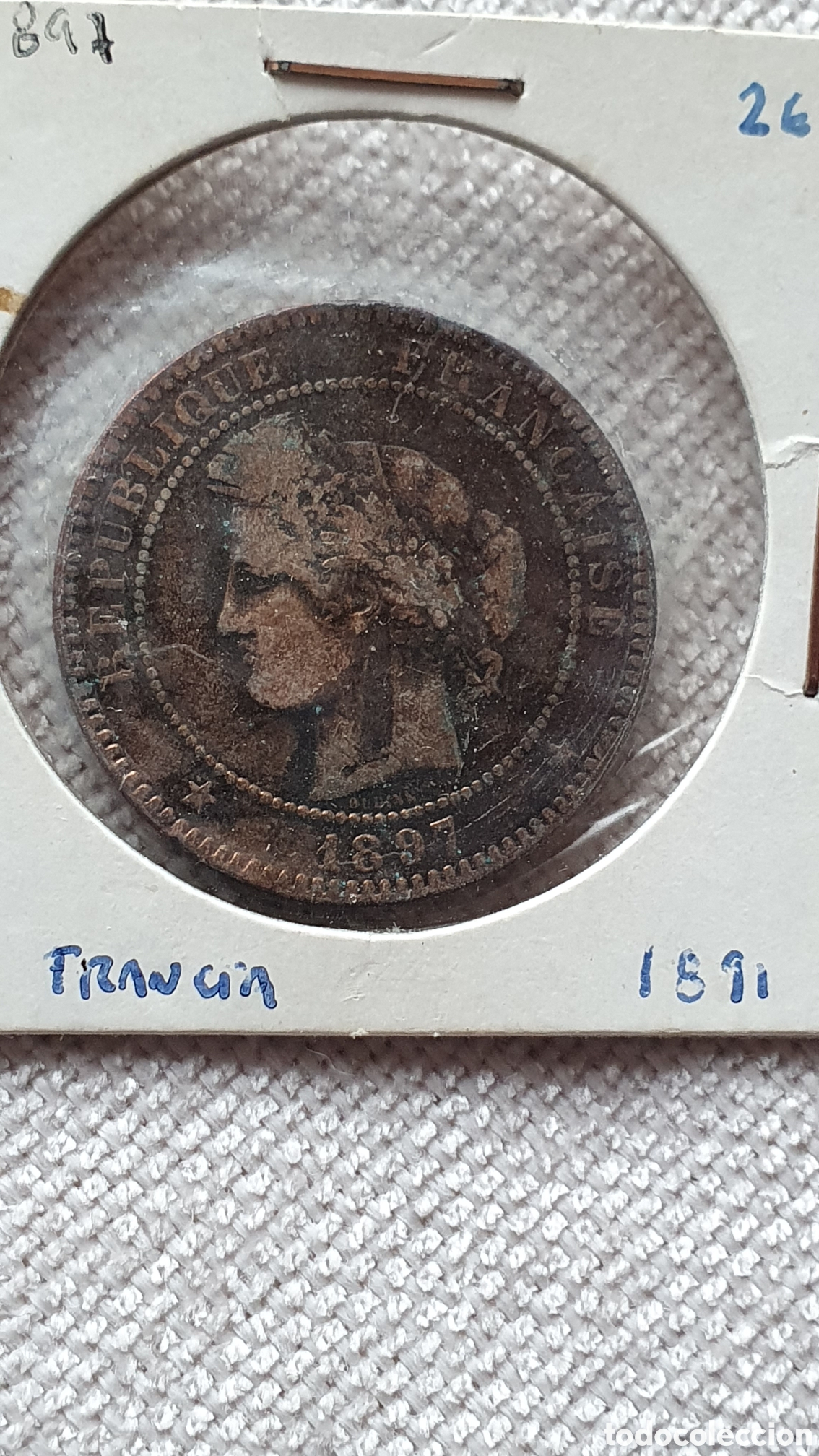 Monedas antiguas de Europa: Francia 10 centimos 1897 - Foto 1
