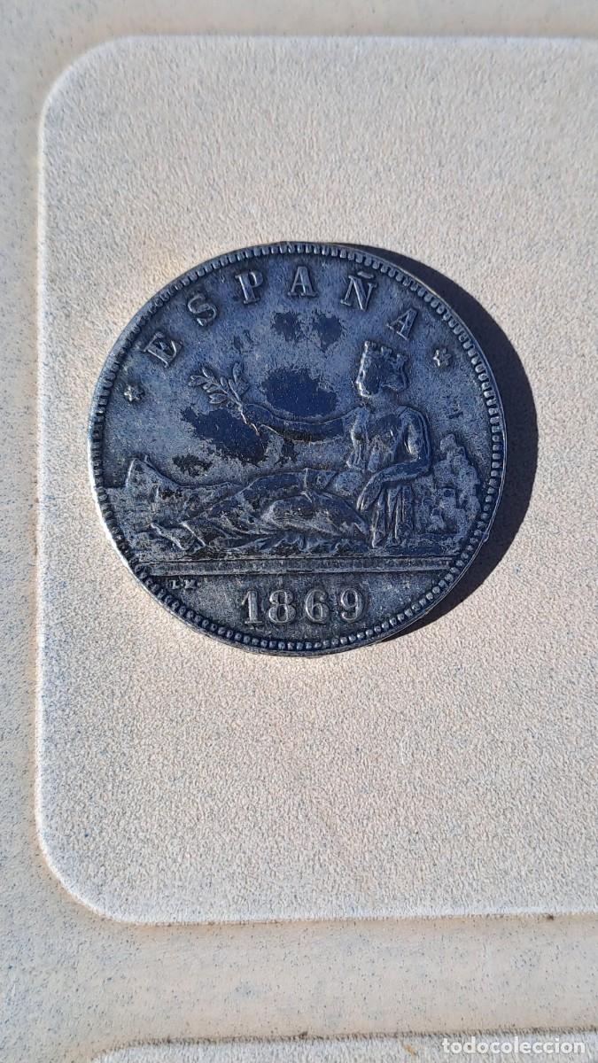 Monedas antiguas de Europa: Moneda de 5 Pesetas de 1869 - Foto 1