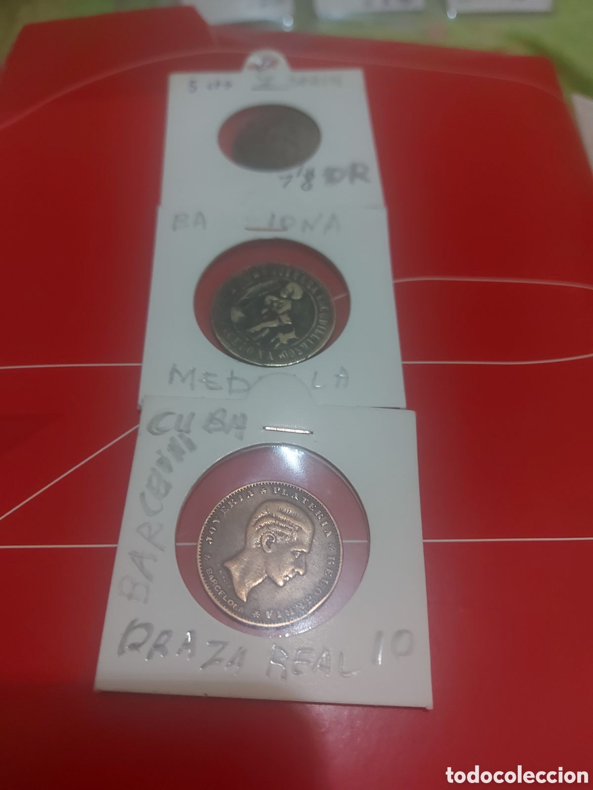 Monedas antiguas de Europa: 2 de Espa&ntilde;a y1 deCuba - Foto 1