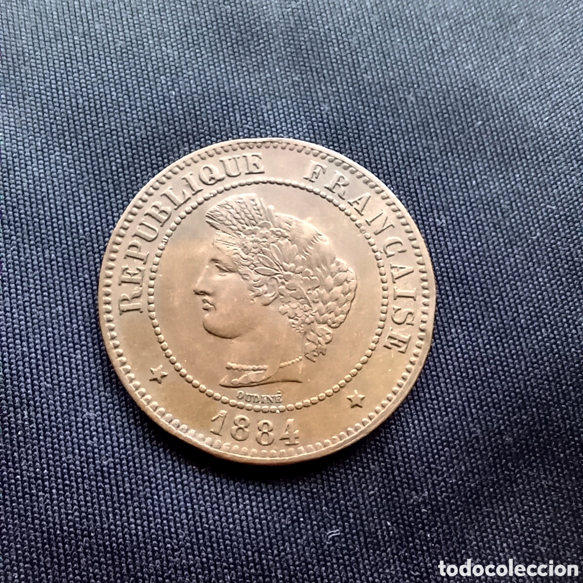 Moedas antigas da Europa: FRANCIA 5 CENTS 1884 ECB+