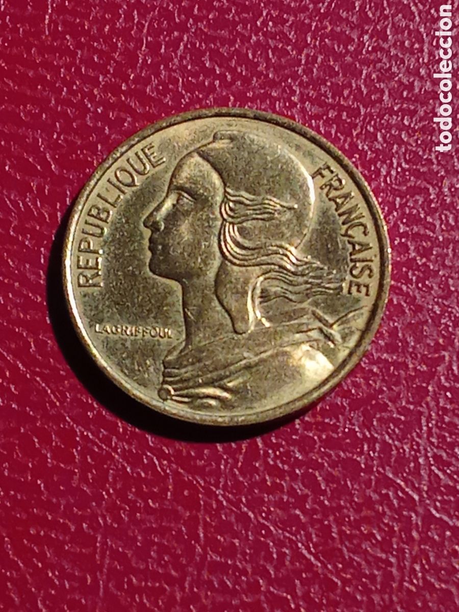 Monedas antiguas de Europa: Moneda de 5 centimes Francia 1975 - Foto 1