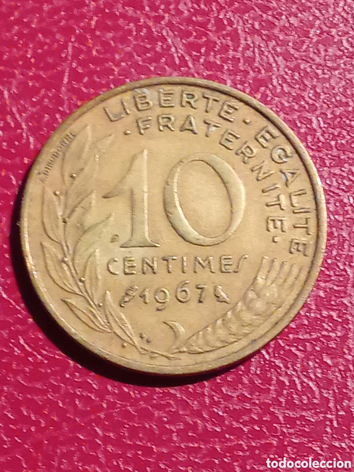 Monedas antiguas de Europa: Moneda de 10 centimes Francia 1967 - Foto 2