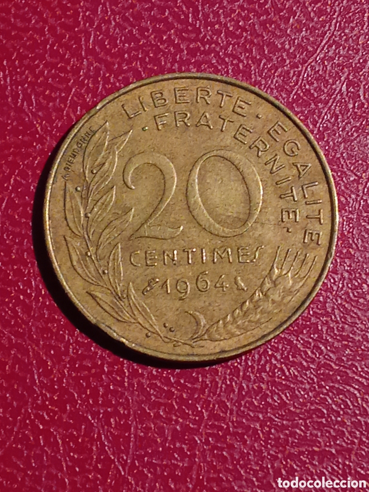 Monedas antiguas de Europa: Moneda de 20 centimes Francia 1964 - Foto 2