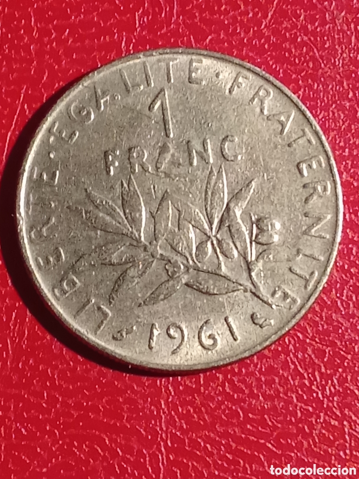 Monedas antiguas de Europa: Moneda de 1 franc Francia 1961 - Foto 2