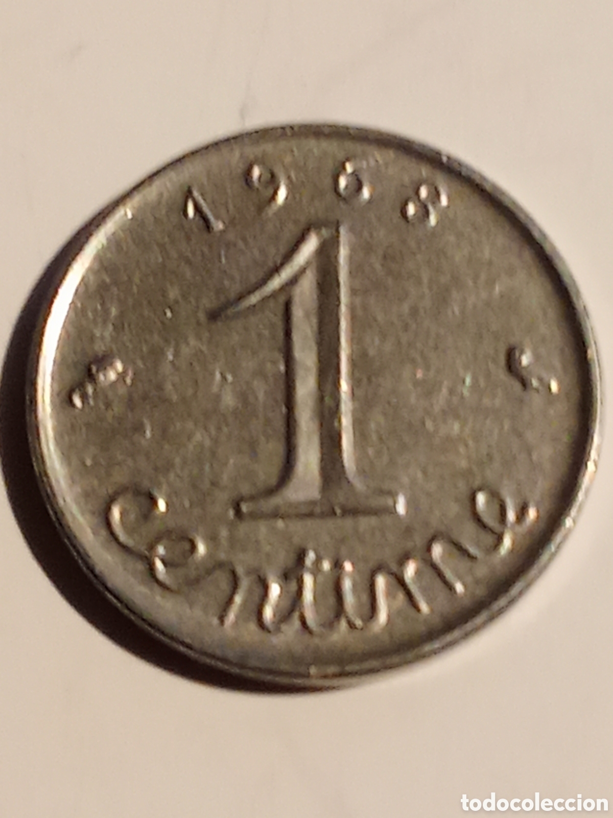 Monedas antiguas de Europa: moneda de 1 centime Francia 1968 - Foto 2