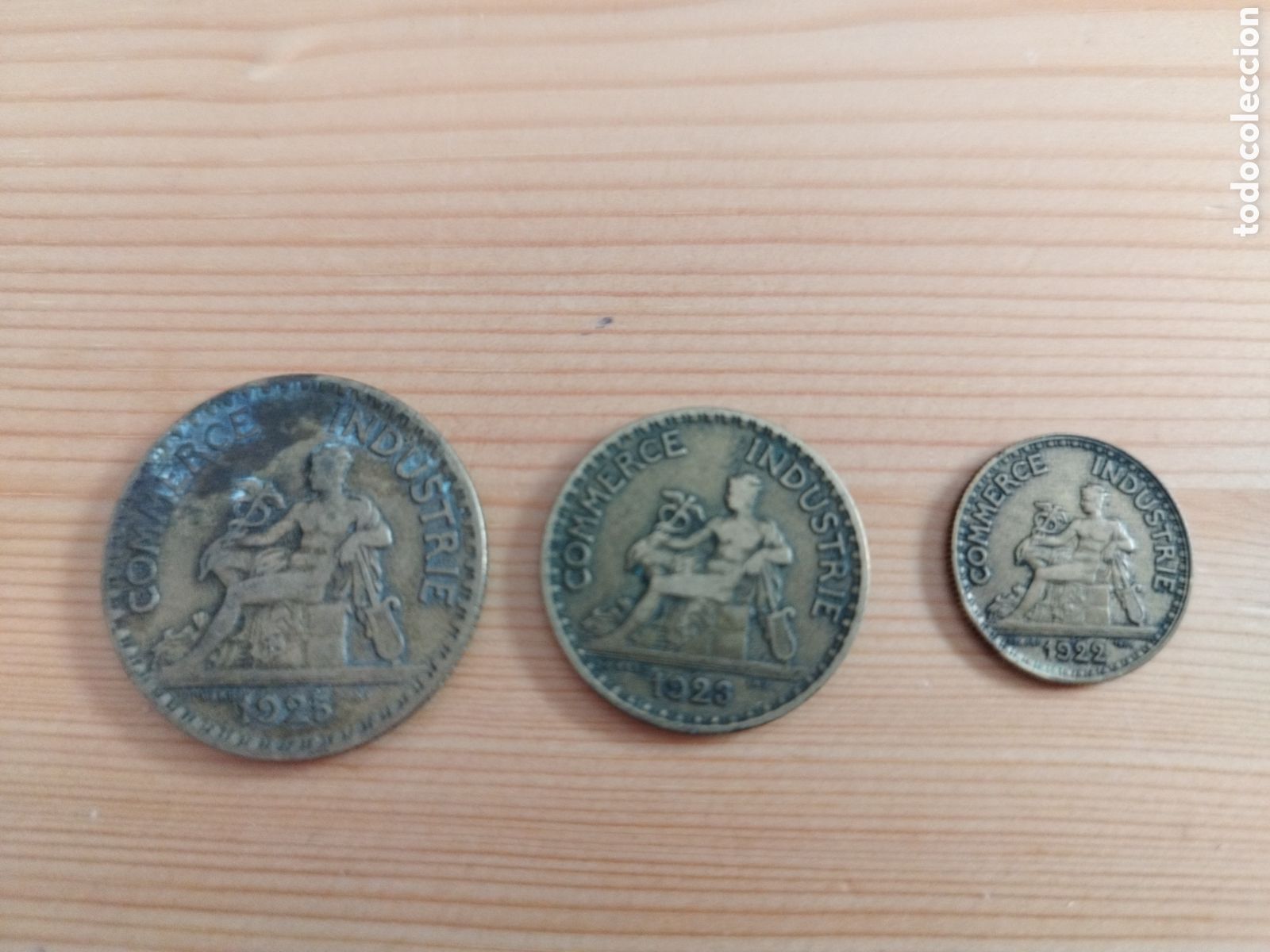 Monedas antiguas de Europa: Francia 3 monedas c&aacute;mara de comercio - Foto 1