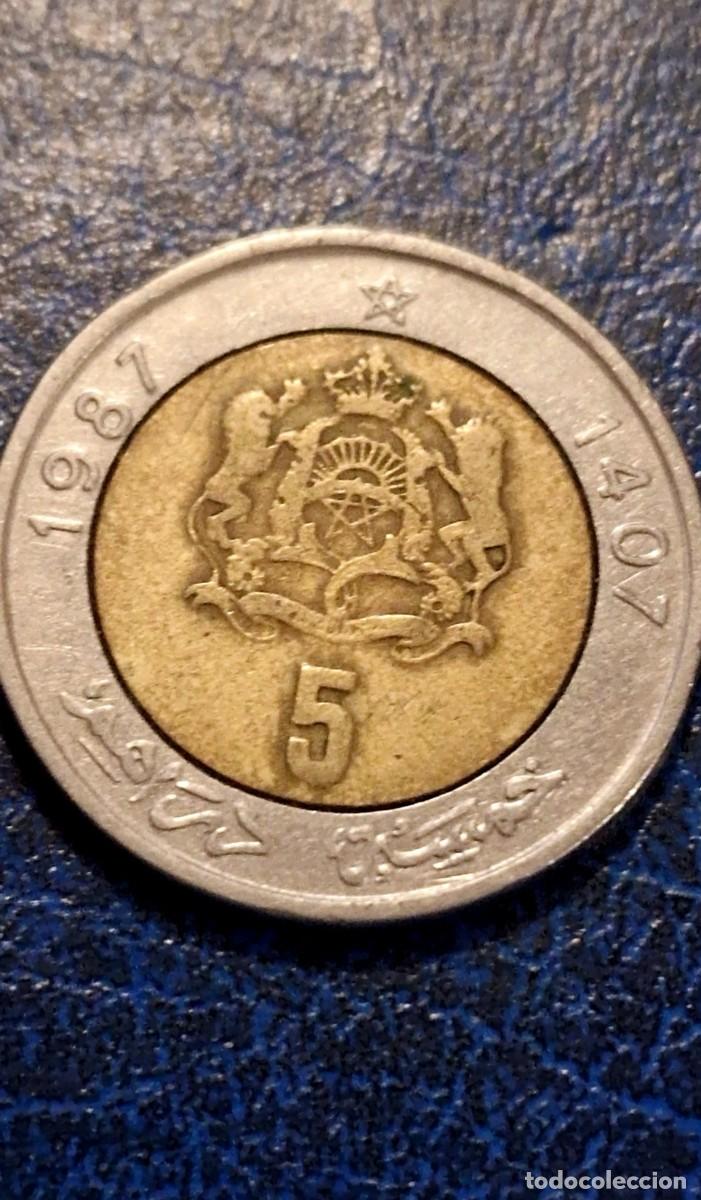 Monedas antiguas de Europa: 5 dirham 1987 (1407) Marruecos - Foto 1