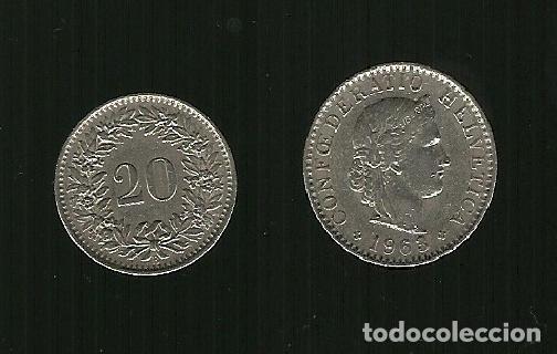 Monedas antiguas de Europa: Moneta Svizzera - 20 Centesimi del 1963