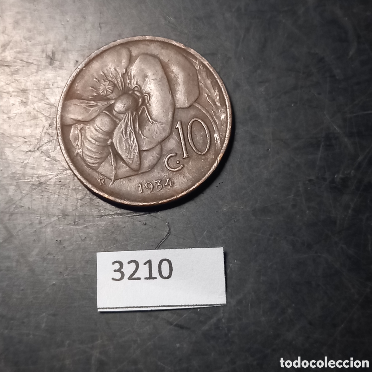 Monedas antiguas de Europa: Italia 10 c&eacute;ntimos 1934 - Foto 2