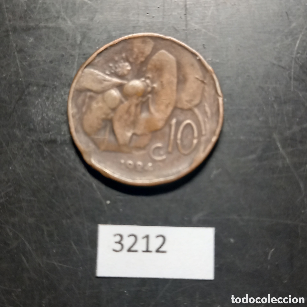 Monedas antiguas de Europa: Italia 10 c&eacute;ntimos 1924 - Foto 2