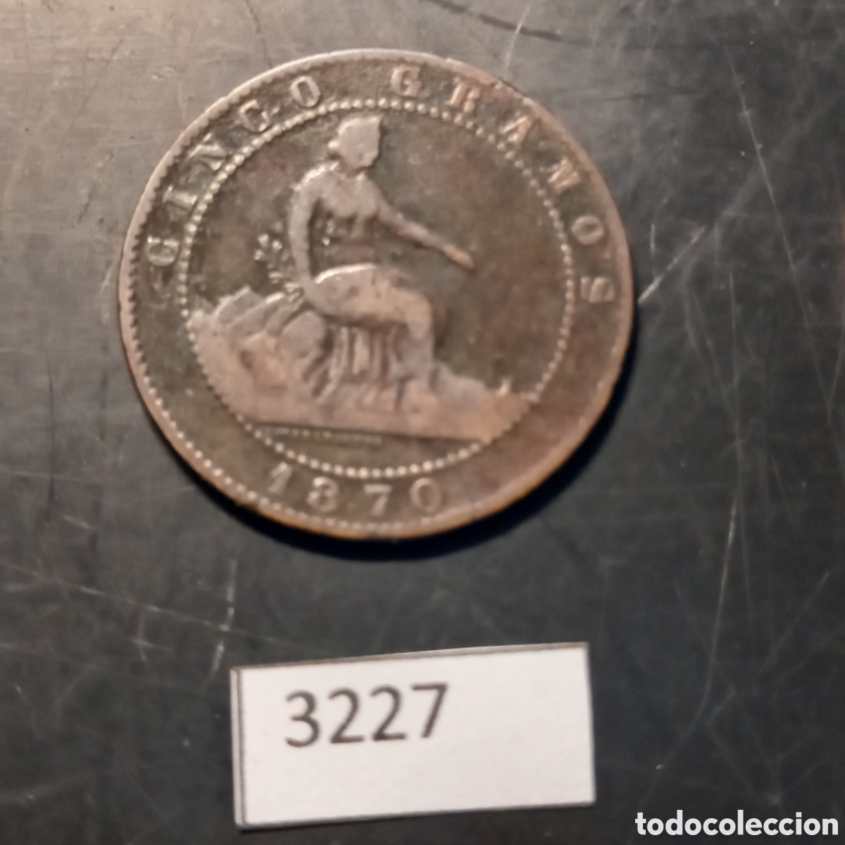 Monedas antiguas de Europa: Espa&ntilde;a 5 c&eacute;ntimos 1870 - Foto 1