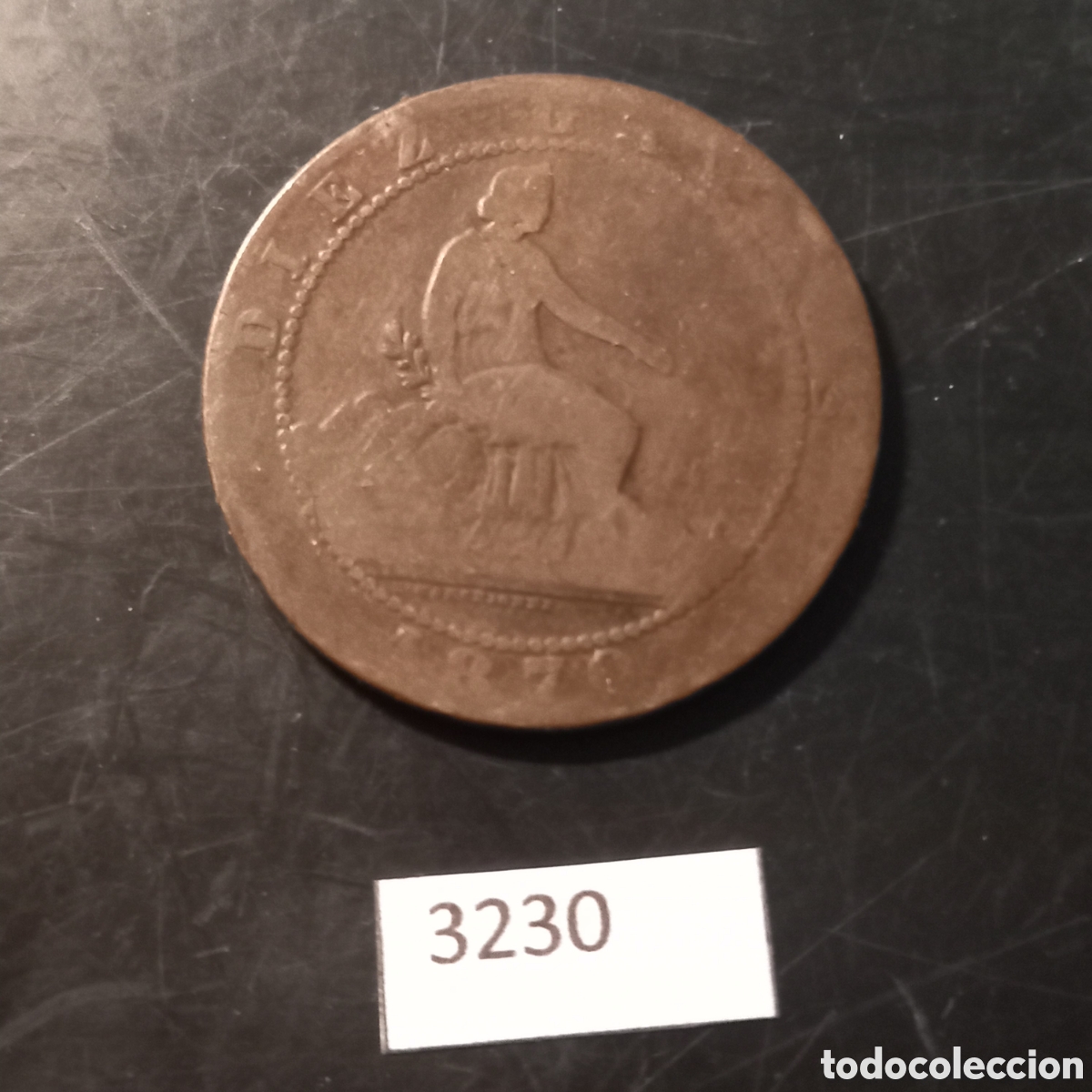 Monedas antiguas de Europa: Espa&ntilde;a 10 c&eacute;ntimos 1870 - Foto 2