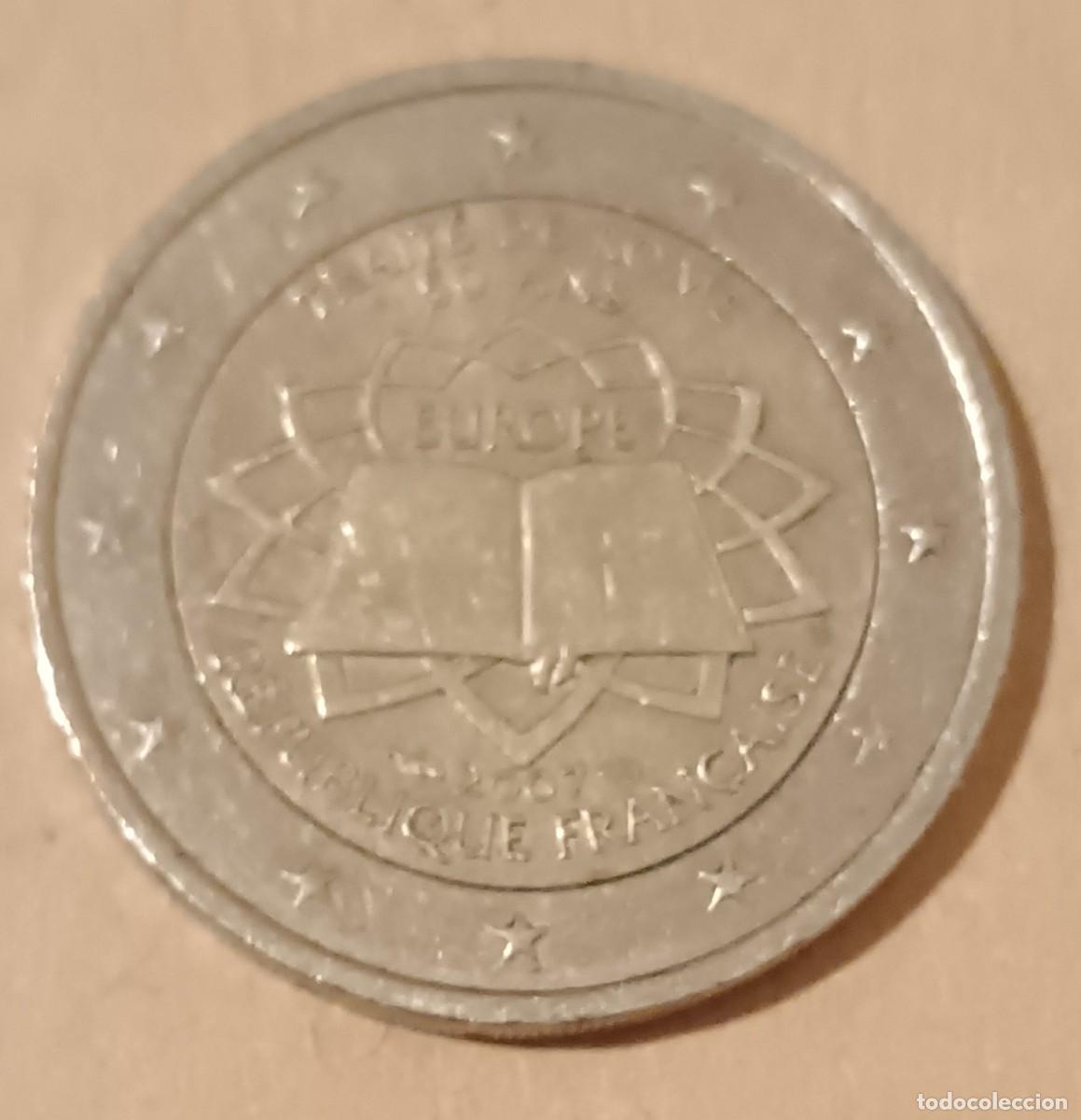 Monedas antiguas de Europa: Francia-2 euros-2007-Tratado Roma-38.