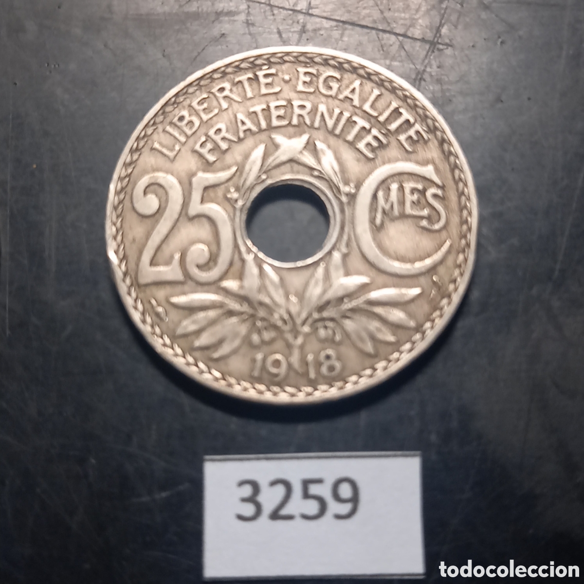 Monedas antiguas de Europa: Francia 25 c&eacute;ntimos 1918 - Foto 1