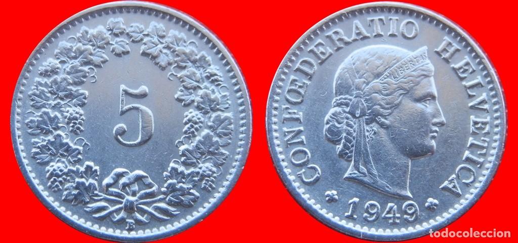Monete antiche di Europa: 5 RAPPEN 1949 SUIZA-121025