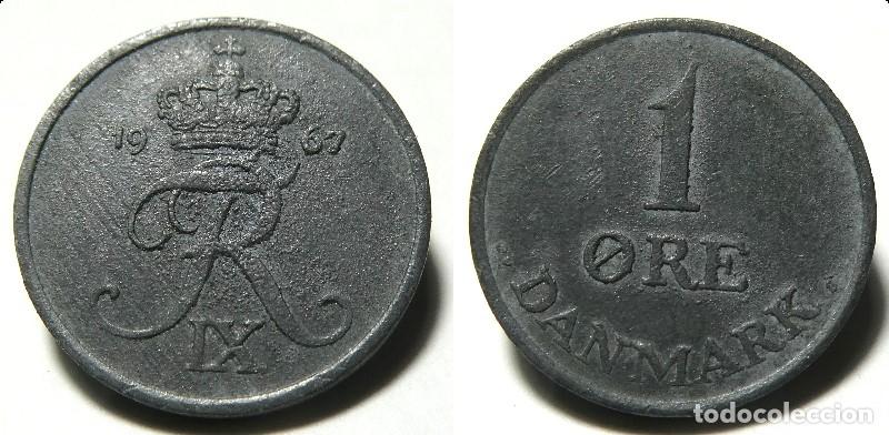 Monedas antiguas de Europa: Moneda de Dinamarca 1 ore 1967 - Foto 1