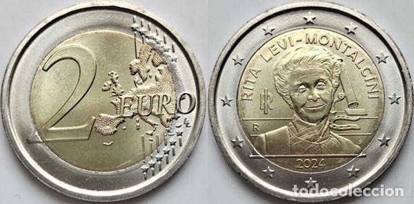 Monedas antiguas de Europa: Italia/Italy 2 euros 2024 Rita Levi-Montalcini UNC/SC Sin circular