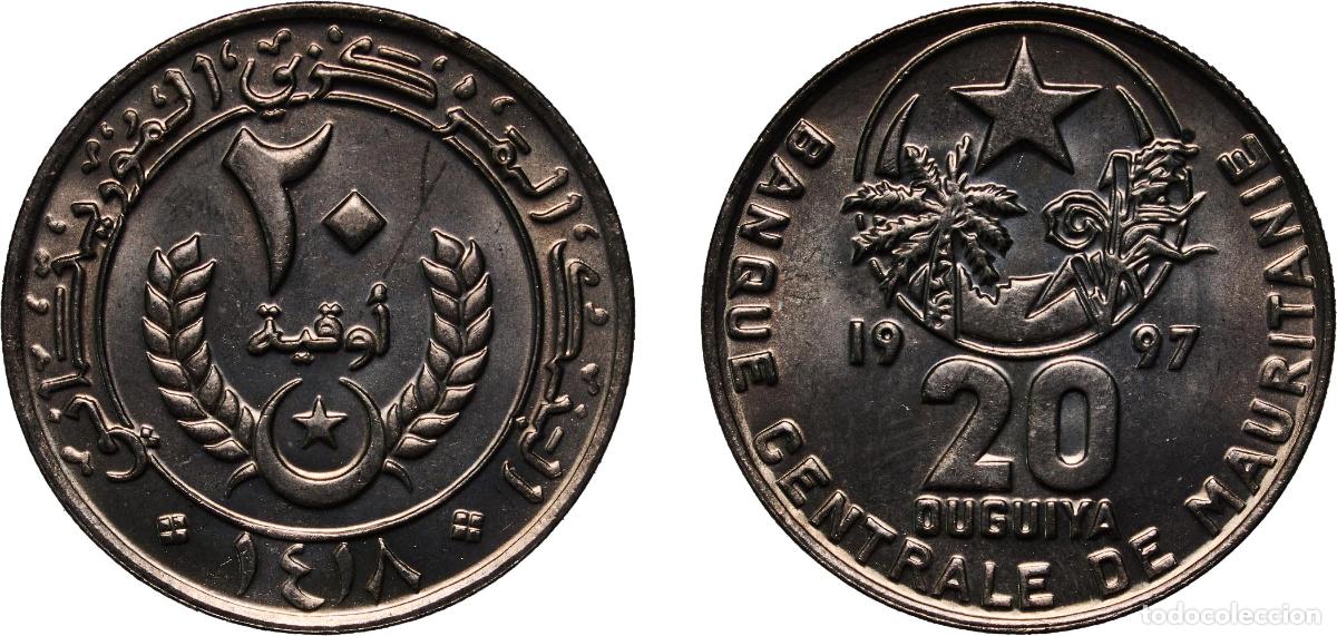 Monedas antiguas de Europa: Mauritania AH1418 - 1997 20 Ouguiya Copper-nickel 8.07g BU KM 5 Sch&ouml;n 6