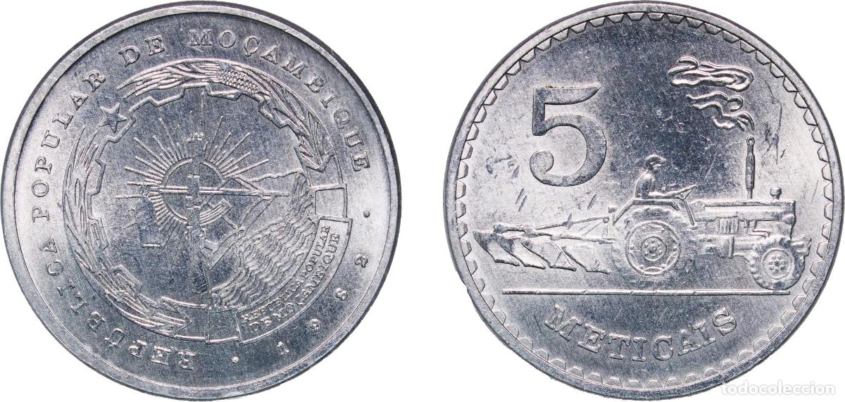 Monedas antiguas de Europa: Mozambique Republic 1982 5 Meticais Aluminium (Aluminium 97%, Magnesium 3%) 2.55g BU KM 101