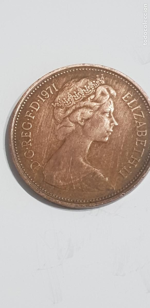 Monedas antiguas de Europa: 2 PENIQUES ISABEL 1971 - Foto 1