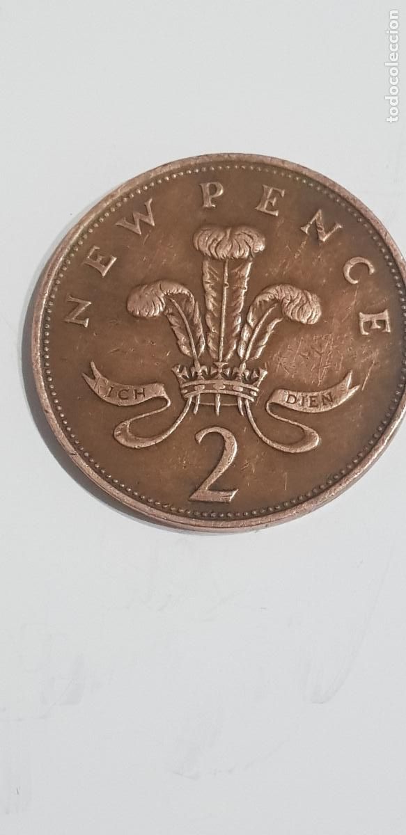 Monedas antiguas de Europa: 2 PENIQUES ISABEL 1971 - Foto 2