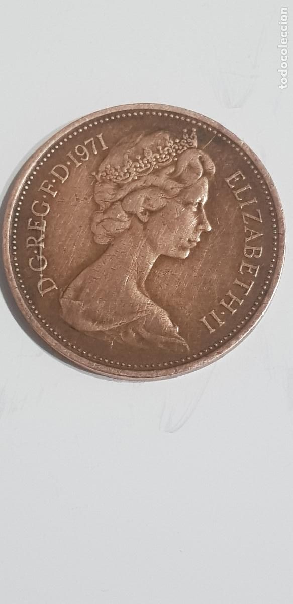 Monedas antiguas de Europa: 2 PENIQUES ISABEL 1971 - Foto 1