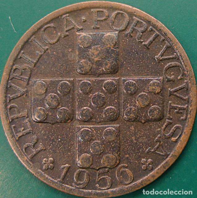 Moedas antigas da Europa: Portugal Rep., 20 centavos 1956, KM#584./ Bonita, la de la foto.