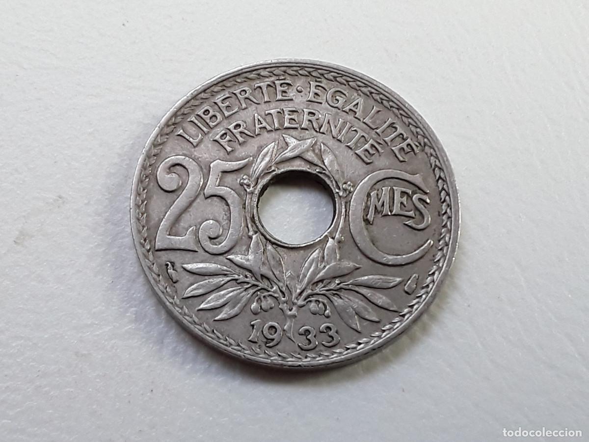 Monedas antiguas de Europa: FRANCIA 25 CENTIMES 1933 KM# 867a MBC - Foto 1