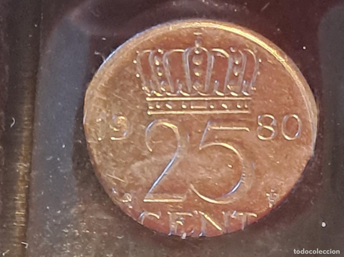 Monedas antiguas de Europa: MONEDA HOLANDA 25 CENT A&Ntilde;O 1980 - Foto 2
