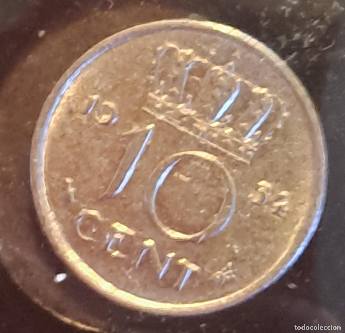 Monedas antiguas de Europa: MONEDA HOLANDA 10 CENT A&Ntilde;O 1954 - Foto 2