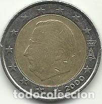Moedas antigas da Europa: BELGICA - 2 EUROS - 2000 - USADA - BIMATALICA - FOTO