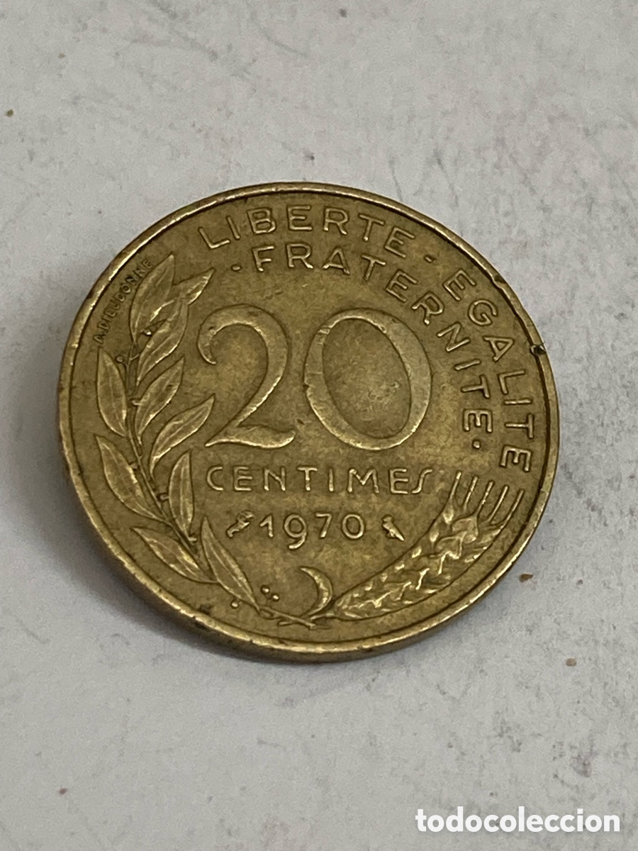 Monedas antiguas de Europa: Moneda 20 c&eacute;ntimos 1970 M41 - Foto 1