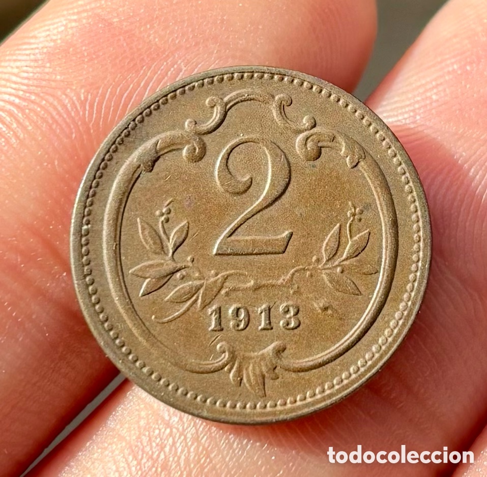 Monedas antiguas de Europa: Moneda AUSTRIA 2 Heller 1913 - Foto 1
