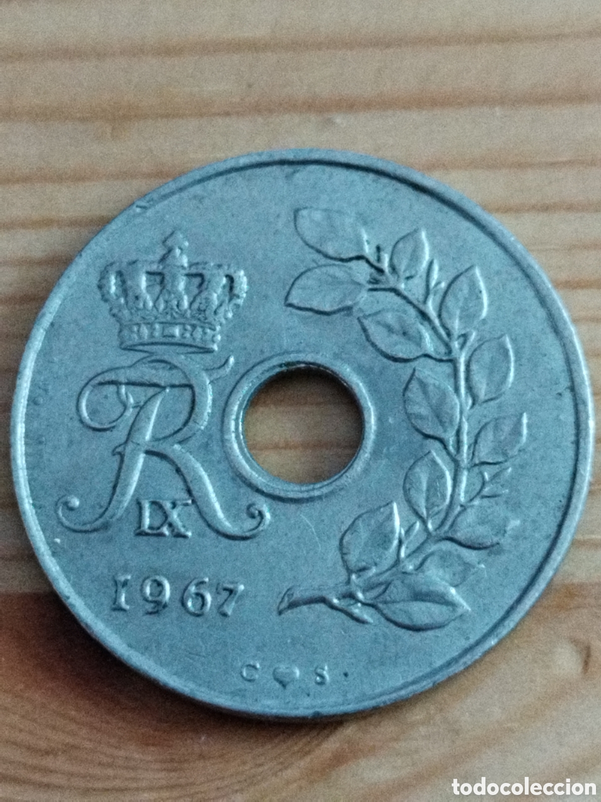 Monedas antiguas de Europa: Dinamarca 25 ore de 1967 km#855 - Foto 1