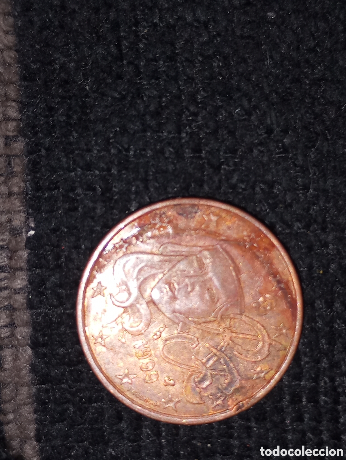 Monedas antiguas de Europa: Cara deformada1999 5 c&eacute;ntimos francesa - Foto 2