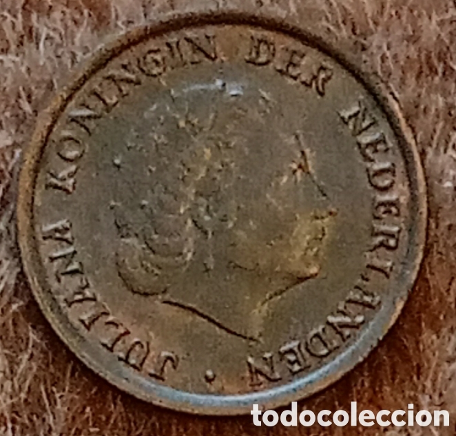 Monedas antiguas de Europa: Pa&iacute;ses Bajos 1955 - Moneda de 1 c&eacute;ntimo - Foto 2