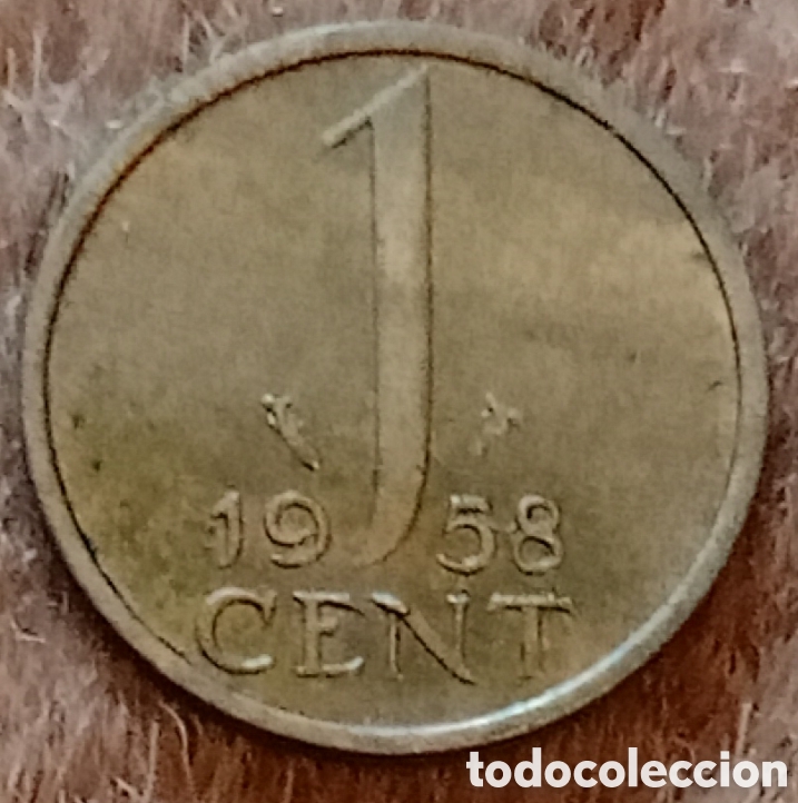 Monedas antiguas de Europa: Pa&iacute;ses Bajos 1958 - Moneda de 1 c&eacute;ntimo - Foto 1