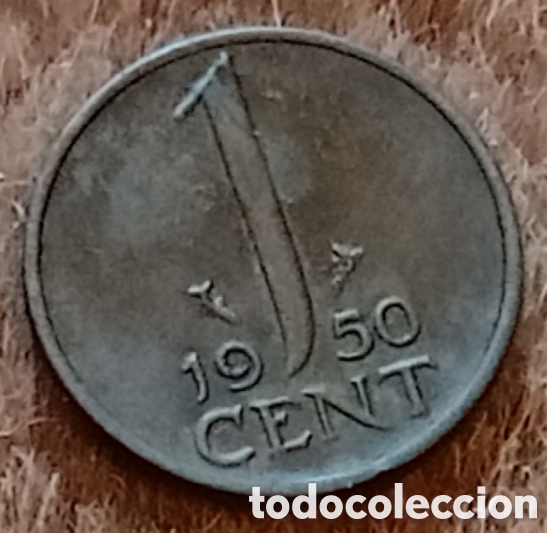 Monedas antiguas de Europa: Pa&iacute;ses Bajos 1950 - Moneda de 1 c&eacute;ntimo - Foto 1