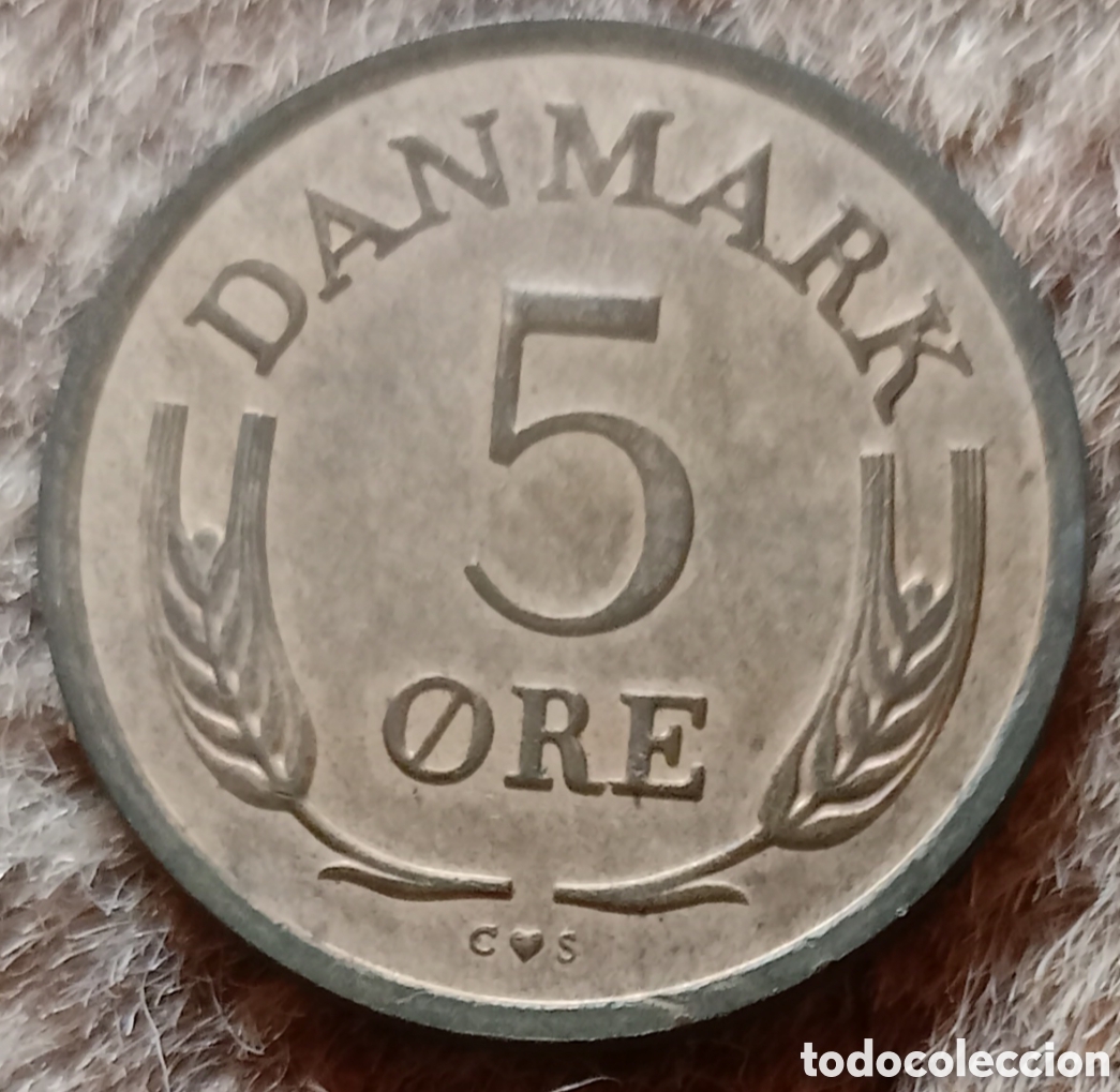 Monedas antiguas de Europa: Dinamarca 1968 - Moneda de 5 &oslash;re - Foto 1